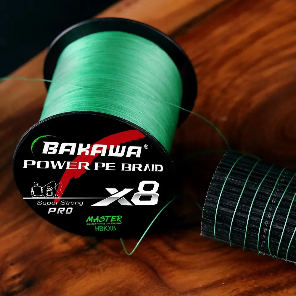 Línea de pesca BAKAWA, 8 hebras trenzadas de PE, 300m, 500m, línea multifilamento suave japonesa, alambre de pesca de carpa fuerte, tejido 8X 22-90LB - imagen 2