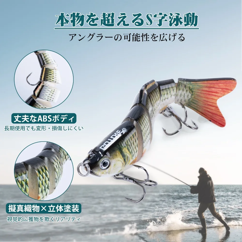 GOTURE-señuelo de natación multiarticulado, señuelo segmentado de hundimiento lento, señuelo de pesca de natación para agua dulce y salada, Kit de cebo de pesca - imagen 2