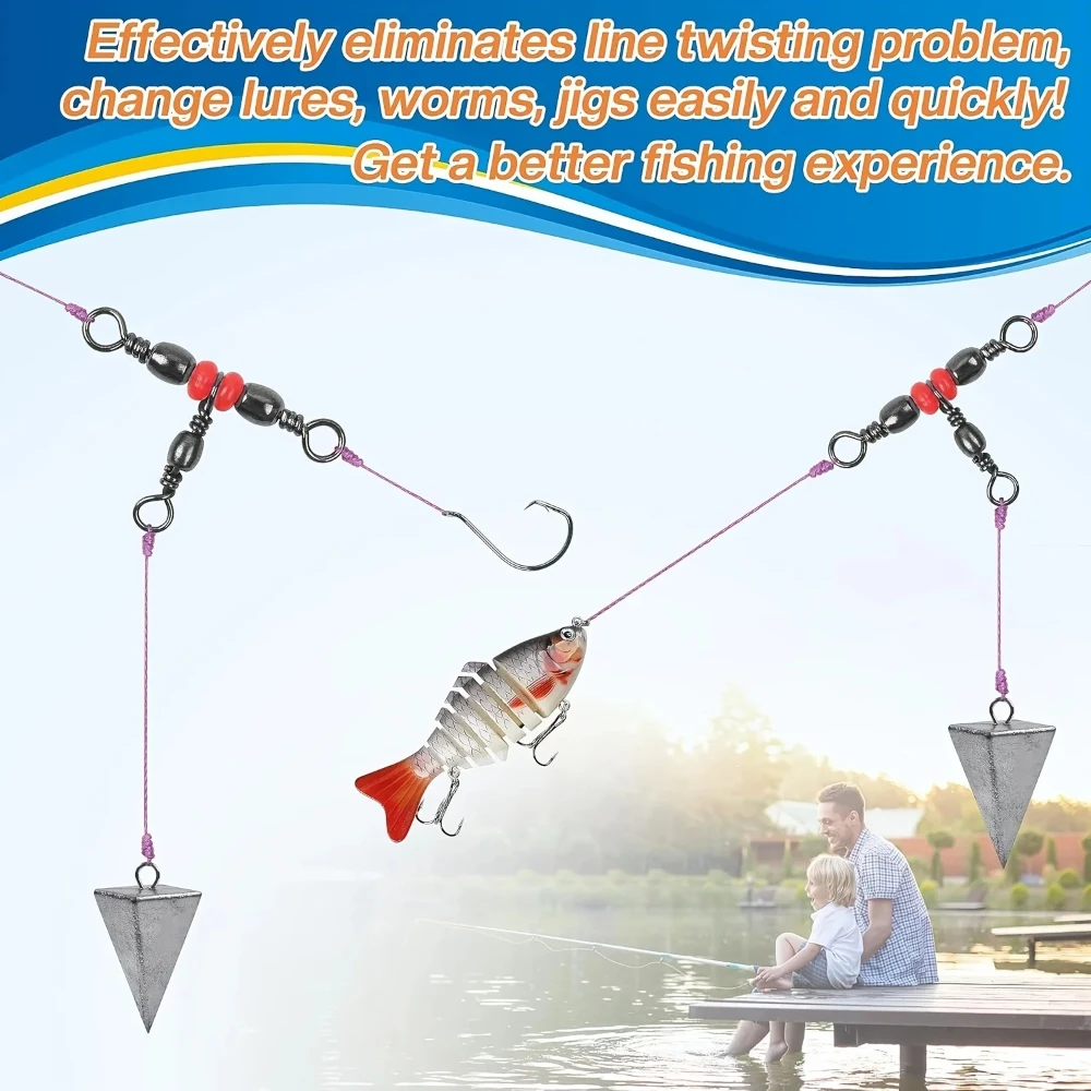 Giratorio triple T para aparejos de pesca – Unión sedal bagre - imagen 5