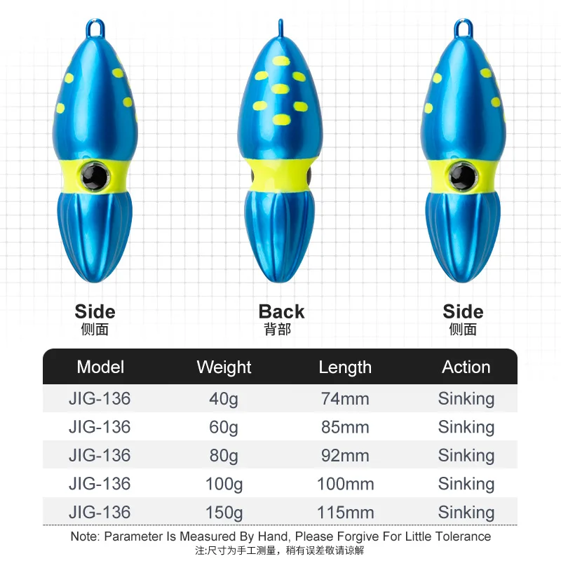 TEASER J137 inchiku aparejos de pesca de agua salada cebo de jigging 40g 60g 80g 100g 150g hundimiento jigbait pesca luminosa plantilla de metal señuelo - imagen 3