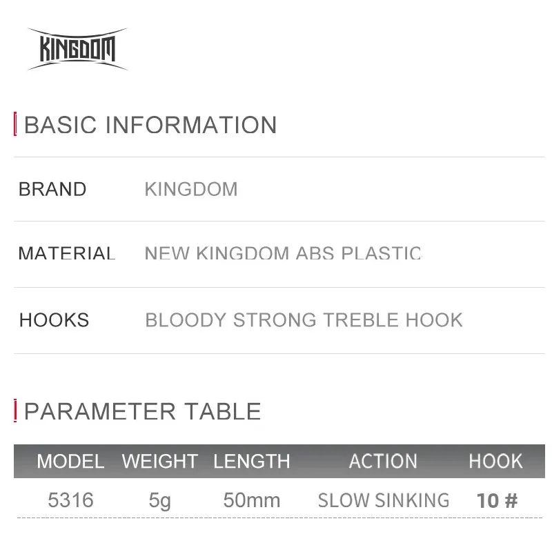 Kingdom-Señuelos de pesca de hundimiento lento, 5g, 50mm, Minnow, Crankbaits, columpio, manivelas pequeñas, cebos duros artificiales, Wobblers de pesca de trucha - imagen 3