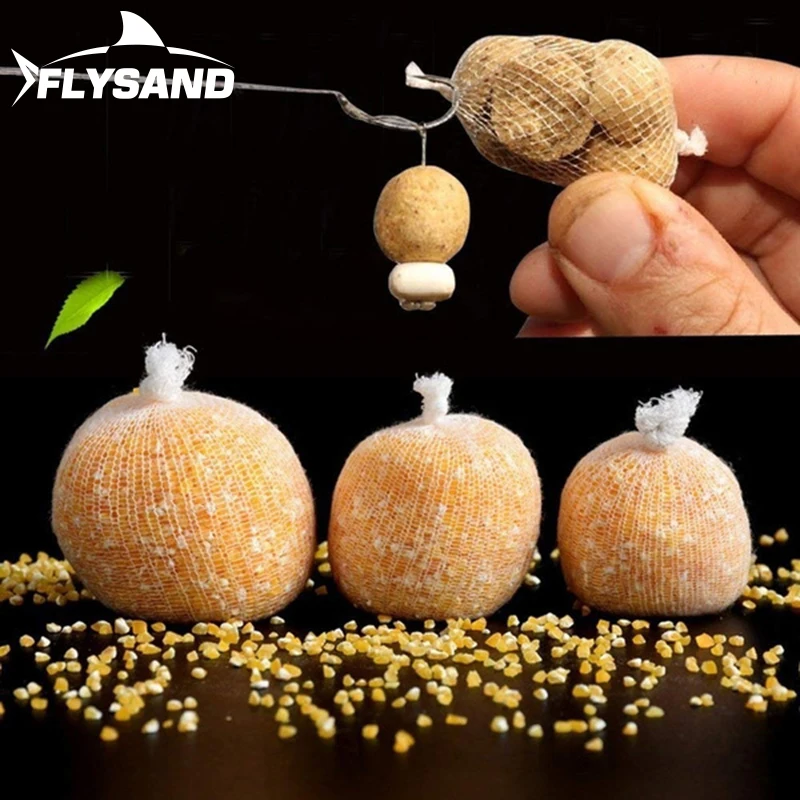 FLYSAND 5m PVA malla de pesca bolsa Soluble en agua carpa alimentador trampa cebo redes herramientas 25/37/44mm - imagen 4