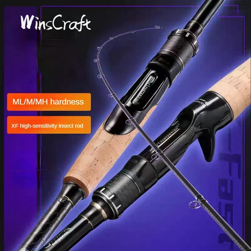 Caña Spinning Ultraligera Carbono WinsCraft – Acción XF 2 tramos