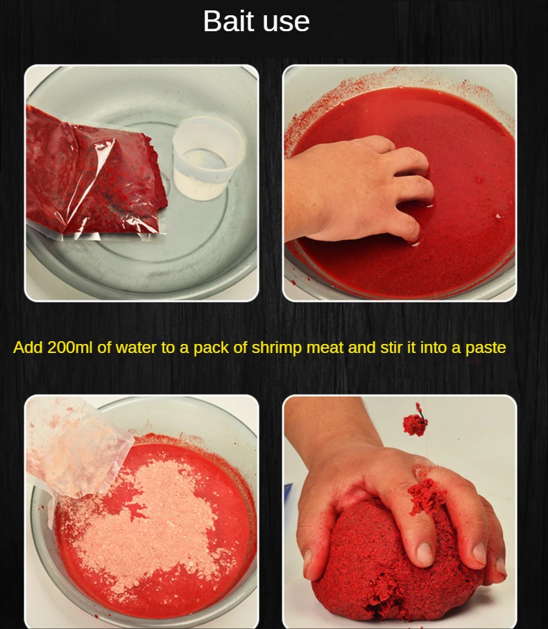 Pasta de camarón de 900g, polvo de carne para pesca de carpa, señuelo vivo rápido, olor a pescado, cebos naturales, alimentador de sabor a pescado, accesorios en polvo - imagen 4