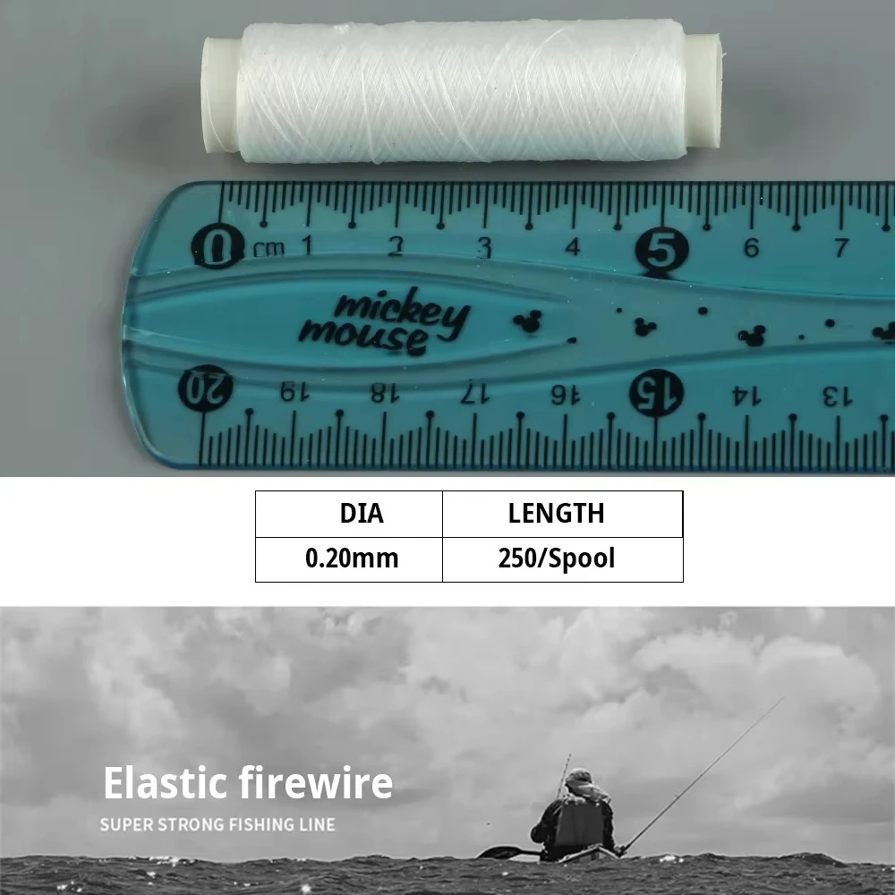 Línea de pesca elástica de alta resistencia, 0,2mm, 250M, línea de cebo de pesca Invisible, hilo elástico, línea de pesca, buena - imagen 3
