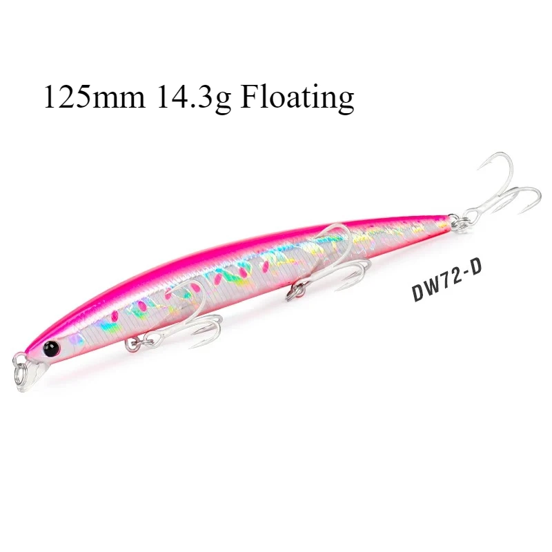 TSURINOYA 125F 125mm 14,3g flotante MInnow señuelo de pesca de mar rango de buceo 10-60cm rango poco profundo cebo de fundición larga