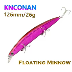 1 Uds señuelo de Pesca Minnow 130mm 25g cebo duro flotante Wobbler Jig cebo Crankbait carpa lubina rayada Pesca aparejos de Pesca SwimBait