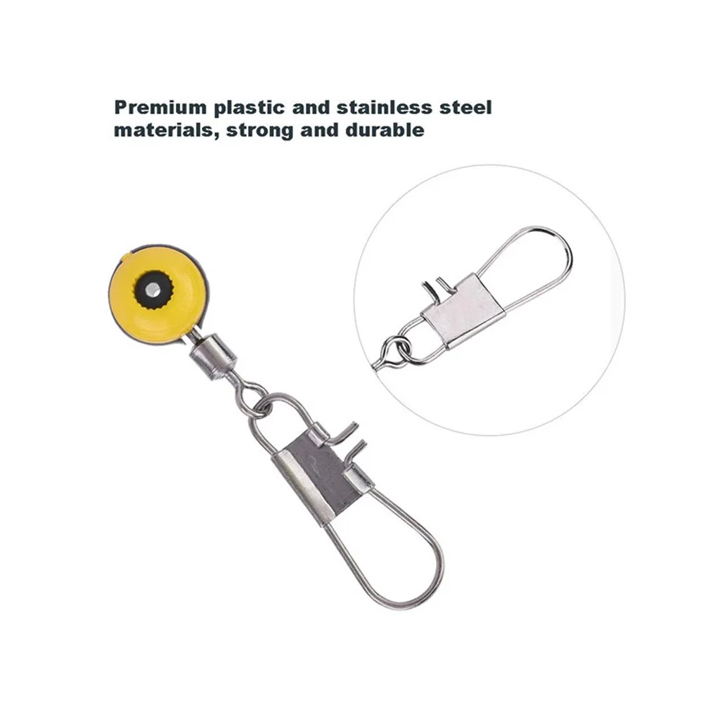 Gancho de línea de pesca de 100 unids/bolsa, Conector de Clip de vástago giratorio, espacio marino de granos del señuelo, Conector de anzuelos de pesca