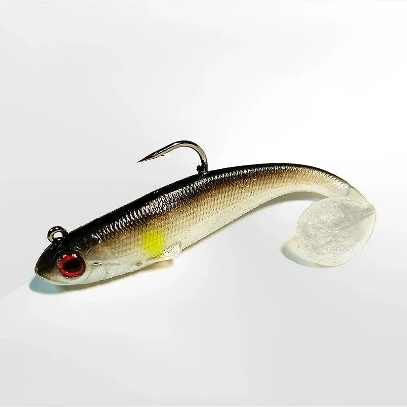 6g 6,5 cm 5 uds cebo Artificial con caja cola Swimbait con anzuelo Swimbaits señuelos blandos de silicona señuelo de Pesca Pesca al aire libre - imagen 5