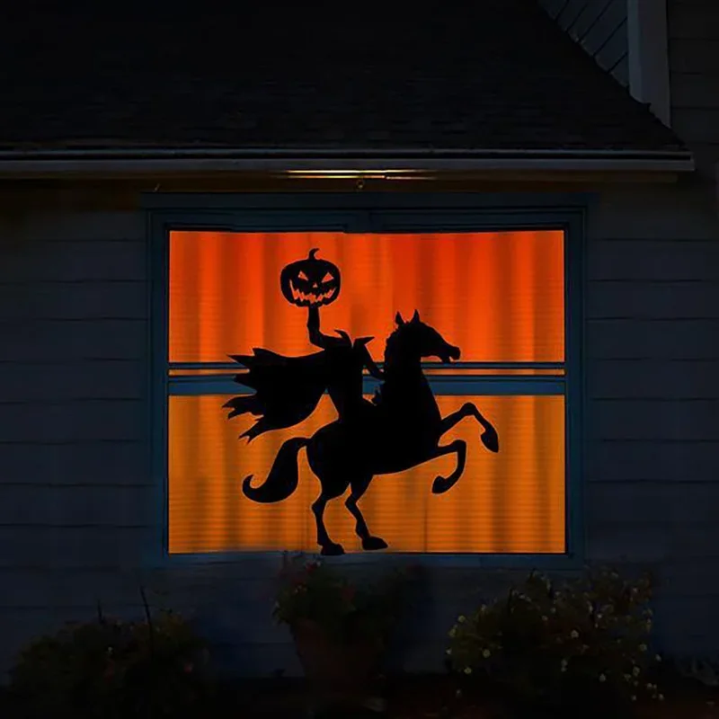 Halloween bruja aterradora fantasma Horror puerta ventana decoración pegatina suministros de fiesta decoración de ventanas pegatinas de pared de PVC estáticas - imagen 2