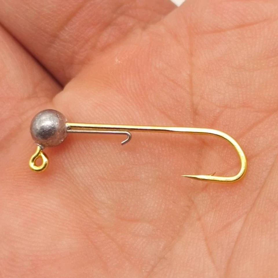 Anzuelo de pesca con cabeza plomada, accesorios de aparejos de pesca de gusano blando, 0,7g-5g, lote de 5 unidades - imagen 4