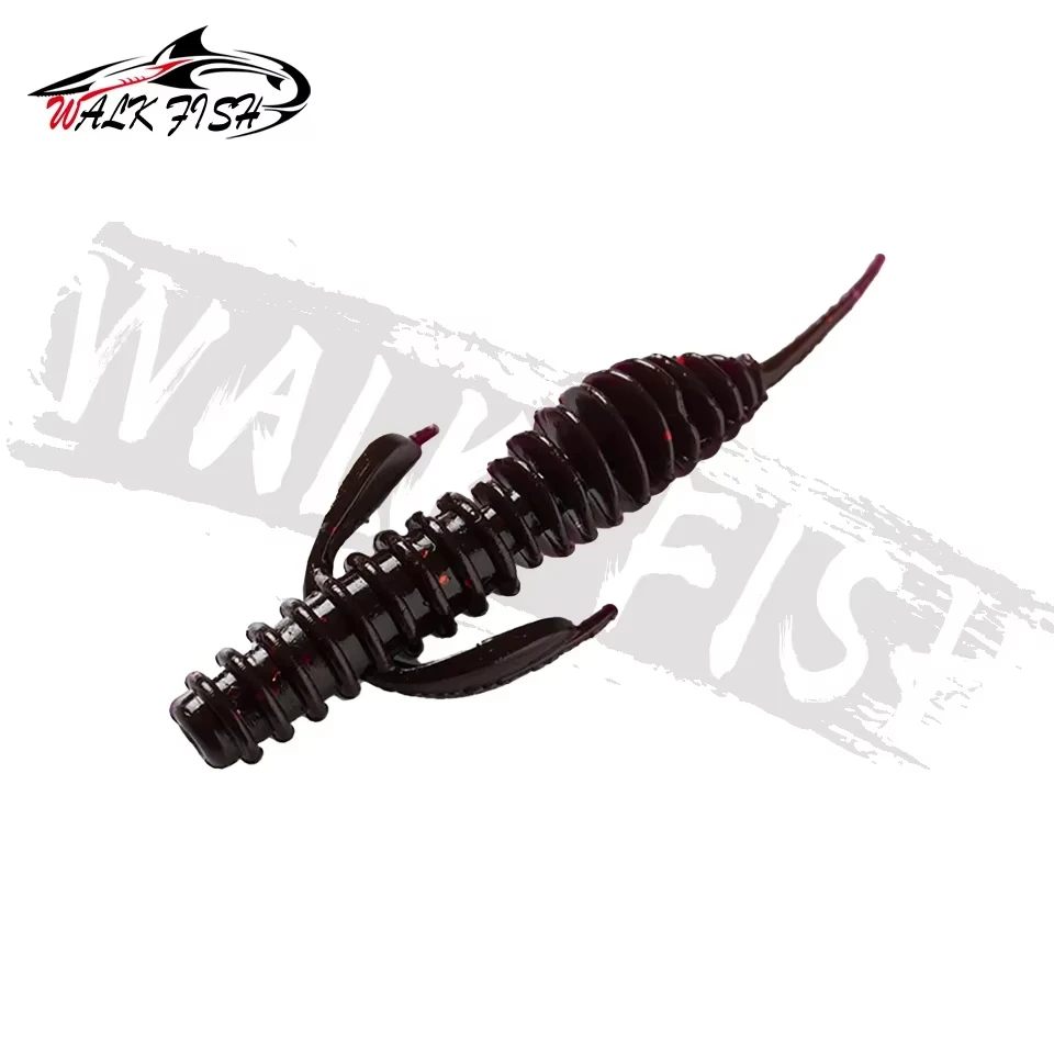 WALK FISH 12 Uds 6,2 cm 1,5g señuelos blandos larva de plástico flotante de agua dulce Swimbaits gusanos de silicona pesca cebos artificiales falsos - imagen 2