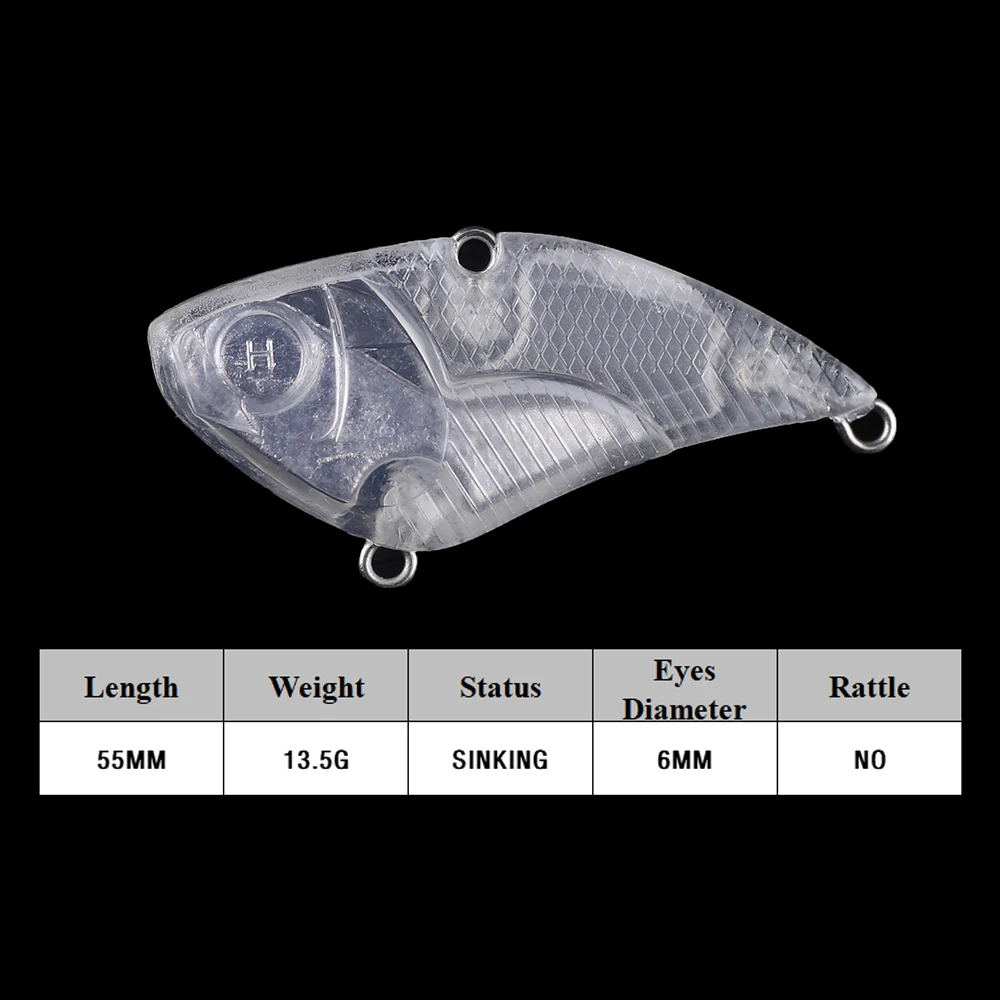 Chan'sHuang-señuelo de pesca Artificial, cebo en blanco sin pintar, 20 piezas, 5,5 CM, 13,5G - imagen 2