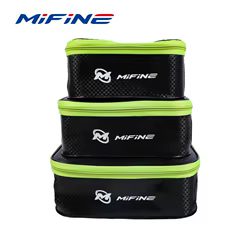 Mifine-cubo multiusos grueso de EVA, caja de pesca impermeable, cajas de equipo de pesca, cubo para peces vivos, juego de 3 uds, estuche de almacenamiento, bolso