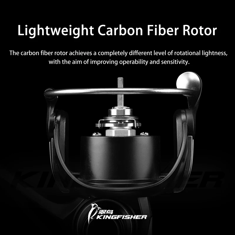 Carrete Spinning TSURINOYA Kingfisher – Carbono ultraligero para trucha - imagen 5