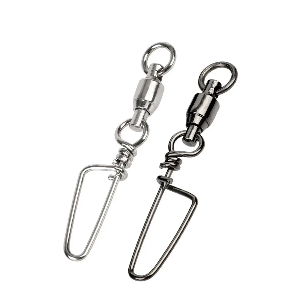 Conector de gancho de señuelo giratorio, conector de sedal de pesca de acero inoxidable, conector de rodamiento de bolas, giratorios de pesca, Snap Coastlock - imagen 3