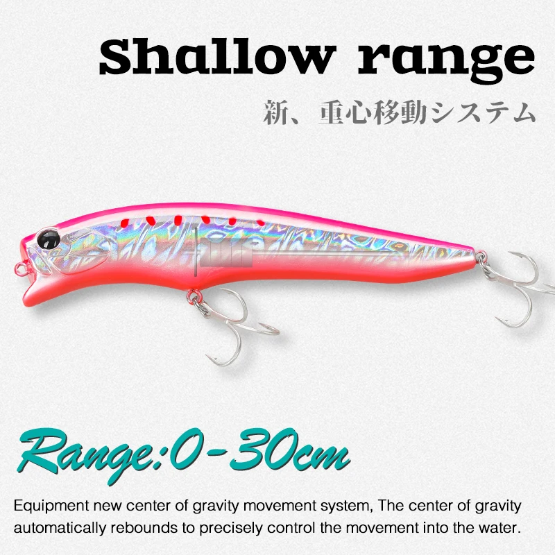 TSURINOYA-señuelo de Pesca de agua salada, cebo de pececillo flotante GORGO de 120mm, 20g, 0-30cm, cebo duro de fundición larga para playa - imagen 4