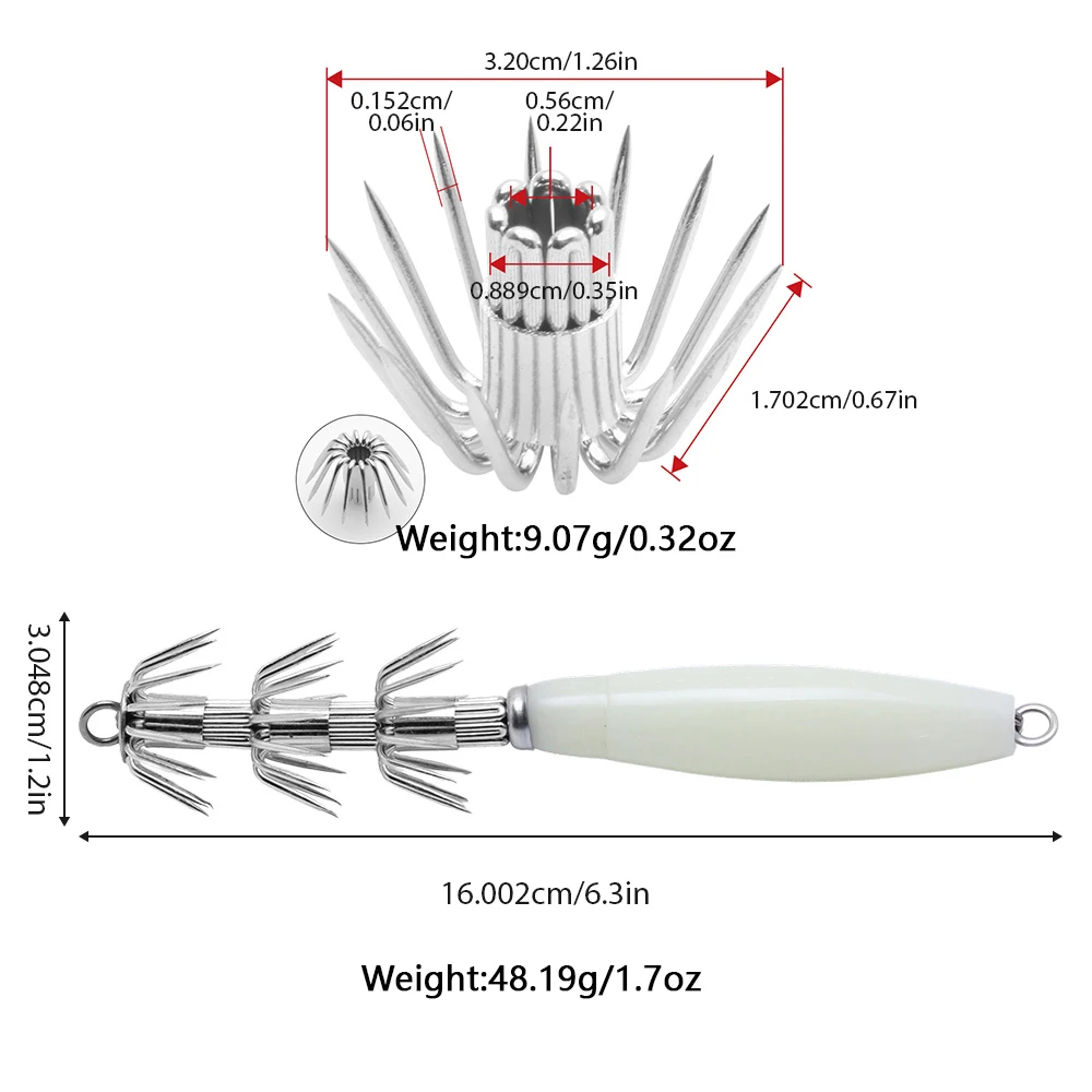 Jig de calamar triple capa gran tamaño para pesca en mar - imagen 4