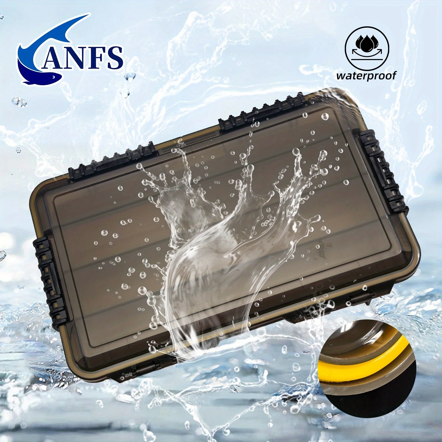 ANFS 1 caja organizadora de aparejos de pesca, caja de cebo impermeable con compartimentos extraíbles para diferentes cebo, caja de aparejos impermeable - imagen 3