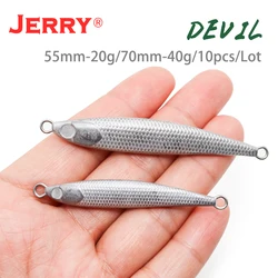 Jerry DEVIL 20G 40G sin pintar Metal fundido Jig cuchara Shore Casting Jigging pescado lubina señuelo de pesca aparejos de cebo Artificial