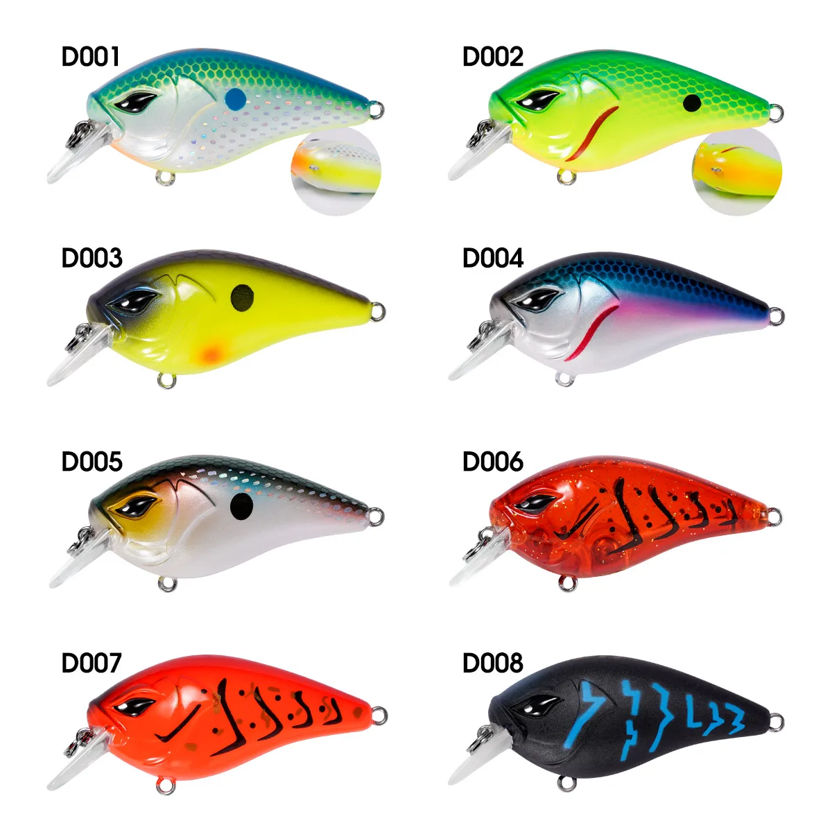 DYY Squarebill Crankbaits 50mm 6g Minnow Fishing Lure Wobblers Artificial Hard Bait for Perch Pike Trout Bass Fishing Lures - imagen 4