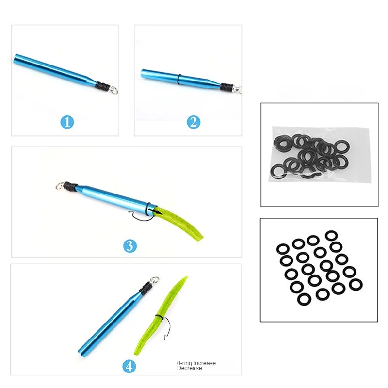 Herramienta de aparejo de gusano de aleación de aluminio, cuerda, Kit de herramientas de aparejo de gusano loco, accesorios de pesca - imagen 5