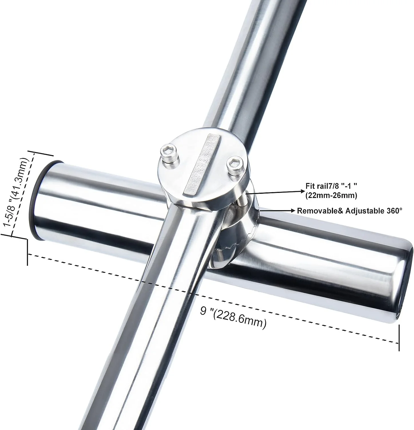 Paquete de soportes de caña de pescar para barco, soporte de barra de acero inoxidable, abrazadera en riel de 7/8 " - 1" para barco marino, yate de pesca, 2 uds. - imagen 4