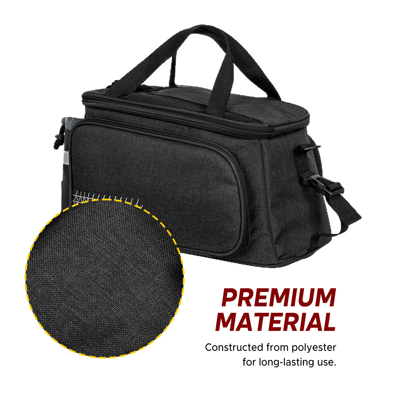 Bolsa para SILLÍN de bicicleta, bolsa trasera para portabicicletas, gran capacidad de 17L, combina con eslinga para hombros y capacidad de montaje para bicicleta - imagen 4