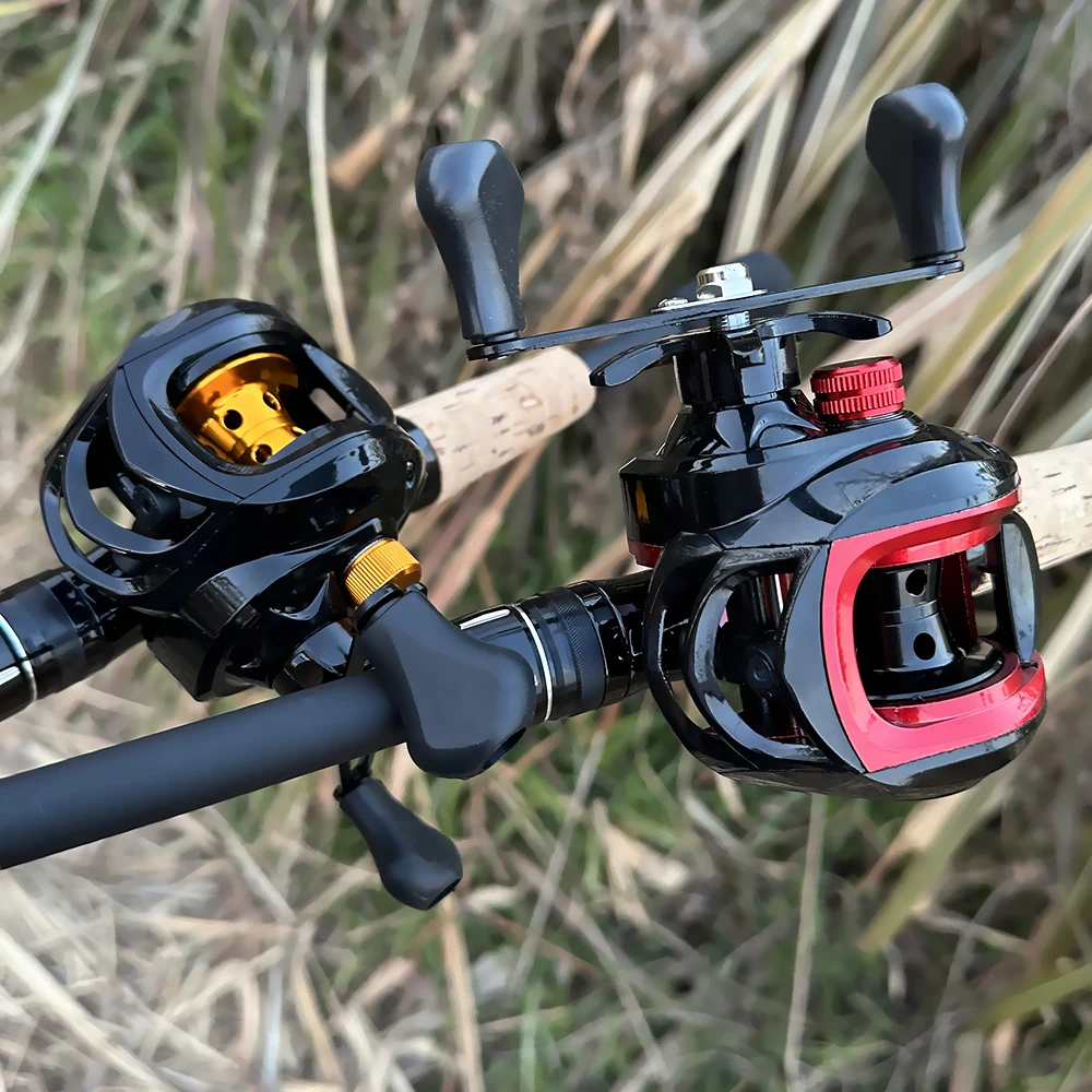 Carrete de Pesca con Ratio de engranaje 7,2: 1, arrastre máximo de 8kg, carrete de Baitcasting con carrete profundo de aluminio, mano izquierda/derecha para señuelo de Pesca de agua dulce - imagen 2