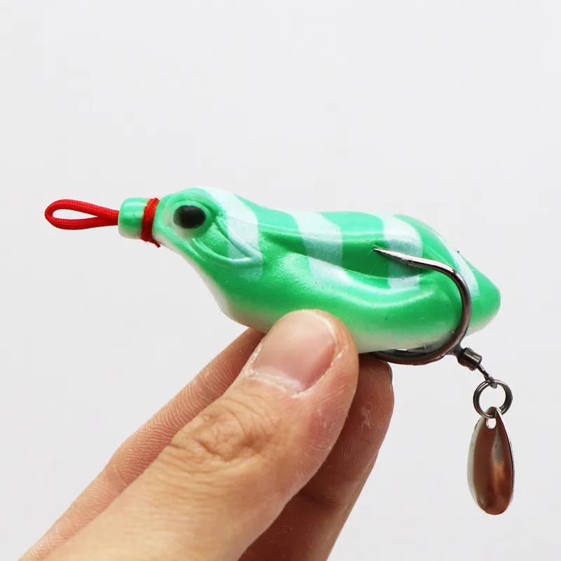 Señuelo de pesca con cabeza de serpiente, simulación de rana cigarra, cebo suave con cucharas giratorias, 11g, 13g, señuelos artificiales, captura de peces negros - imagen 5