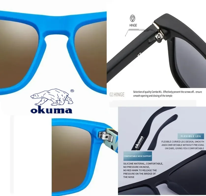 Okuma gafas de sol polarizadas UV400 para hombres y mujeres caza al aire libre, pesca, bicicletas de conducción, gafas de sol caja opcional - imagen 5