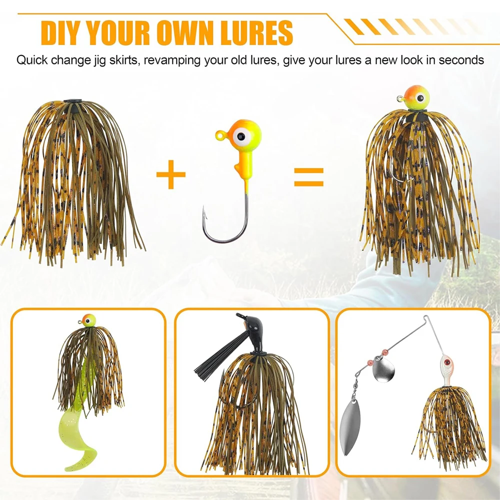 Faldas Jig Head silicona para Spinnerbait Bass - imagen 2