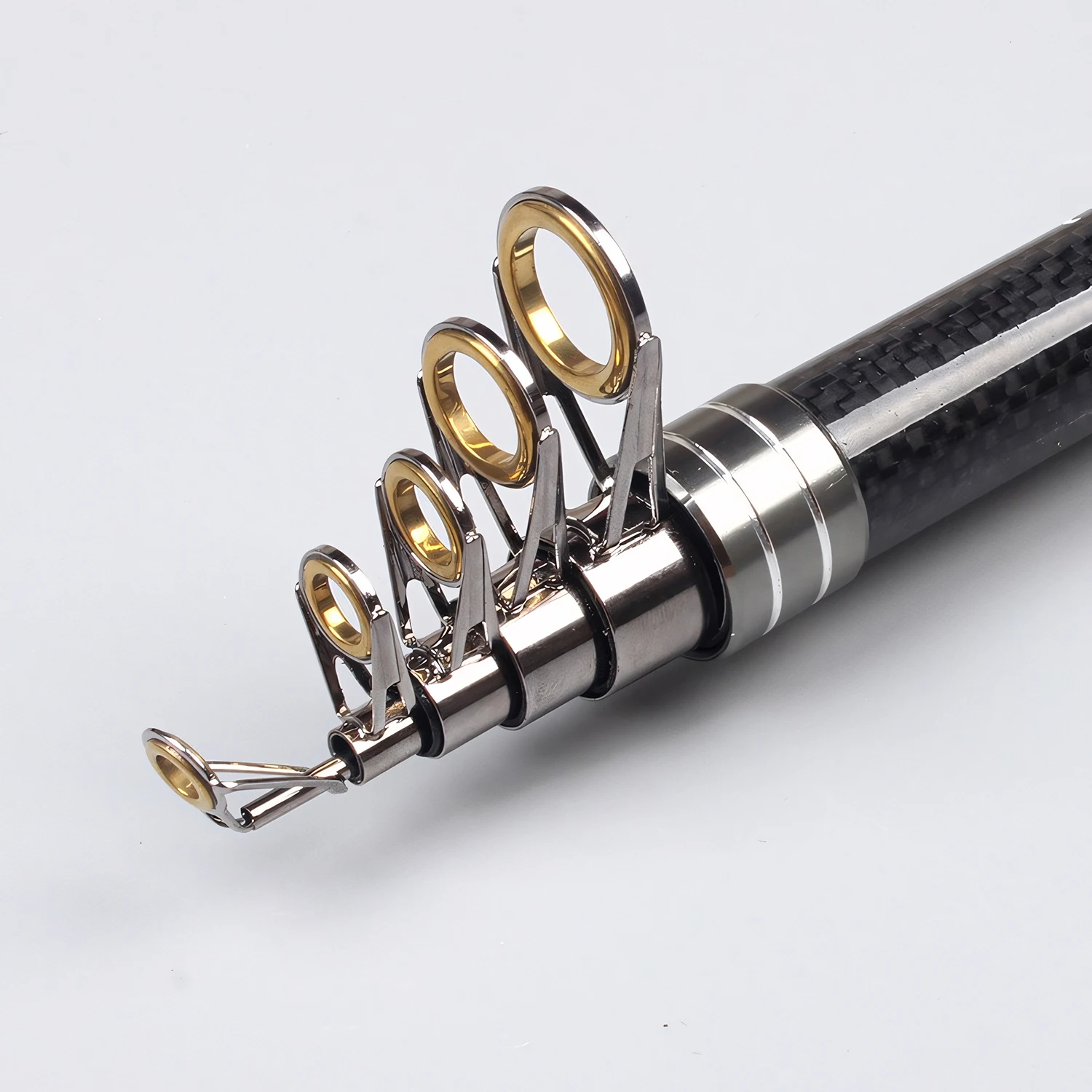 Caña de pescar giratoria telescópica ultraligera de fibra de carbono, señuelo de lanzamiento de distancia, 2,1/2,4/2,7 m, MH - imagen 5