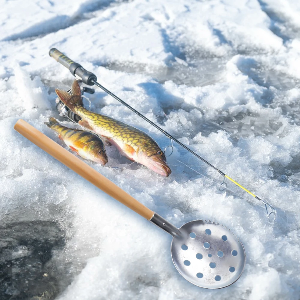 FTK-cuchara de hielo de invierno para pesca en hielo, herramienta de acero resistente para romper y quitar hielo en lagos congelados, accesorios de pesca - imagen 5