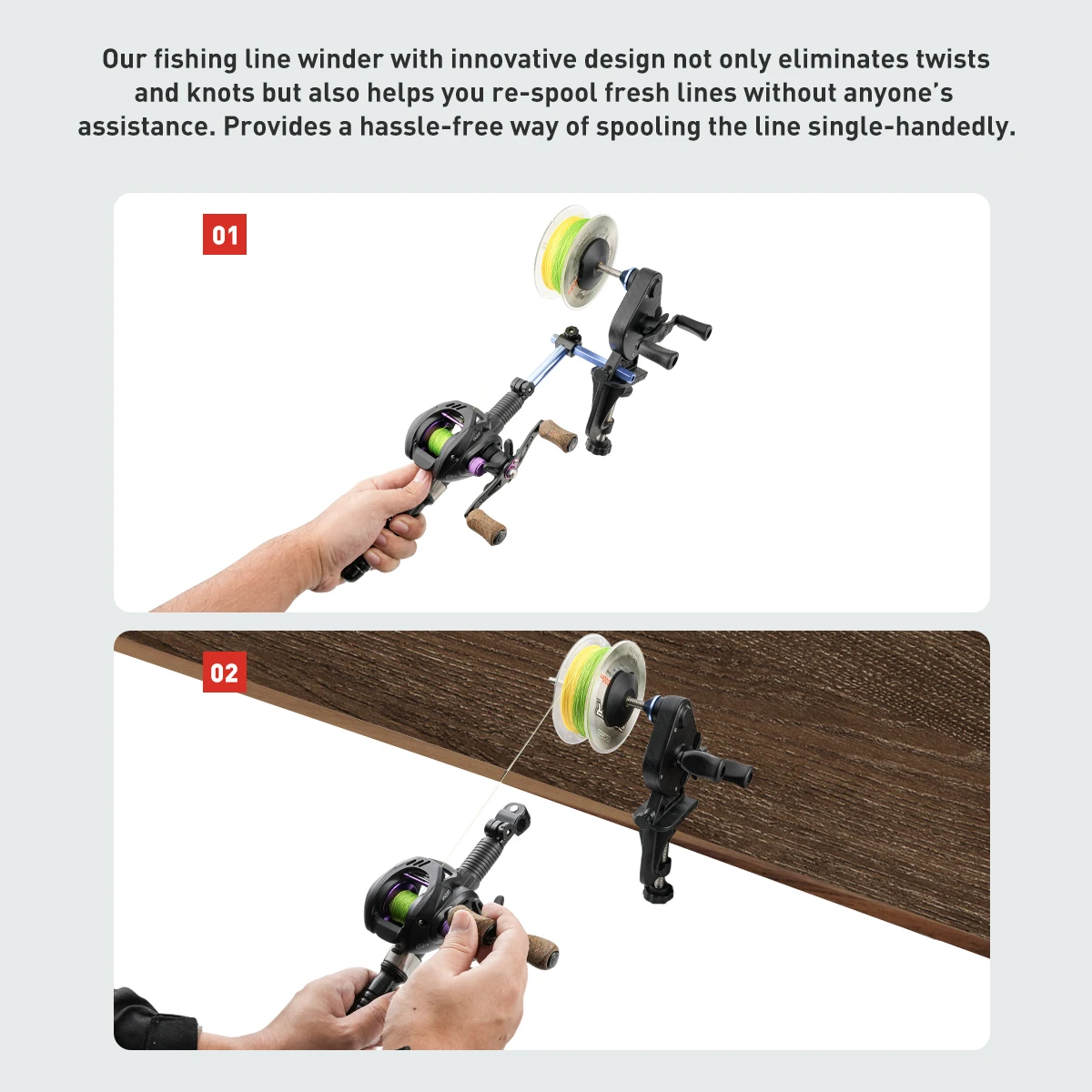 Carrete de sedal con función de desenrollado, enrollador de sedal, estación de bobinado, herramienta de pesca, accesorios de pesca - imagen 2