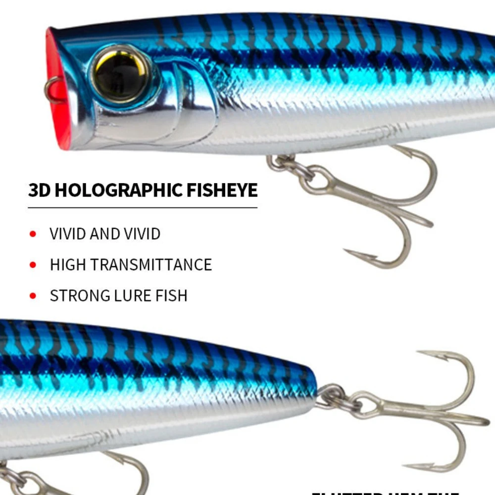 Señuelos de pesca Wobbler flotantes Big Popper, cebo duro de plástico Artificial, aparejos de pesca, 150mm, 58g, 1 ud. - imagen 5
