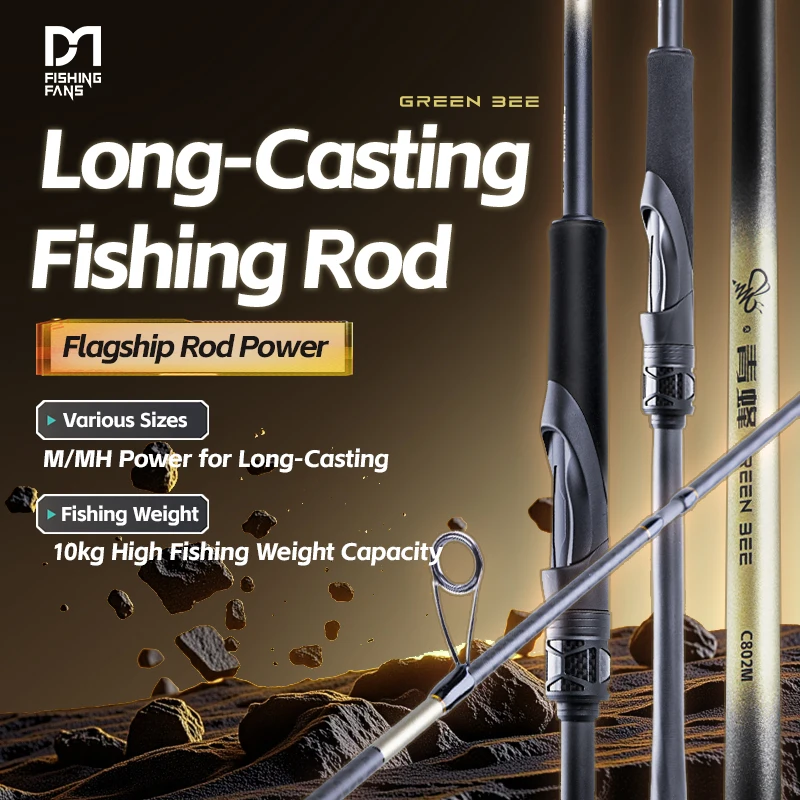 Caña de pesca mar M-MH carbono ligero 8'-10' FishingFans