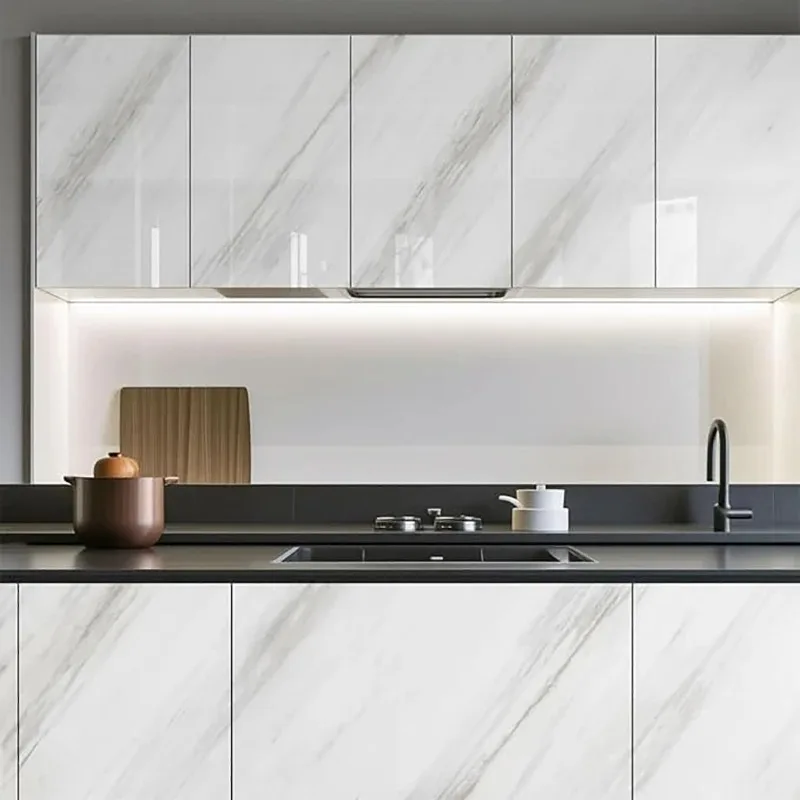 DIY 55cm impermeable y a prueba de moho papel tapiz autoadhesivo de mármol baño cocina comedor gabinete encimera pegatina de pared - imagen 3