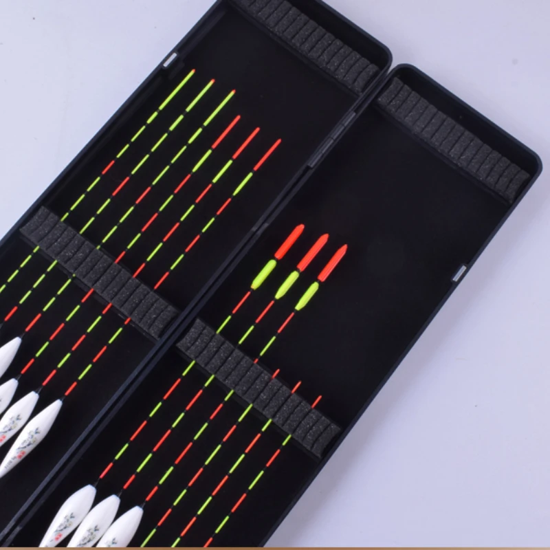 Boya Vertical flotante llamativa, Flotador de pesca de cola dura, Balsa Boya, equipo de pesca de carpa con caja - imagen 2