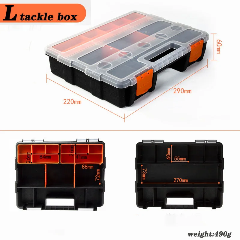 Caja de aparejos de pesca de gran capacidad, accesorios de pesca, herramienta de Hardware, caja de almacenamiento, anzuelo de pescado, señuelo, caja de cebo falso, suministros de pesca - imagen 5