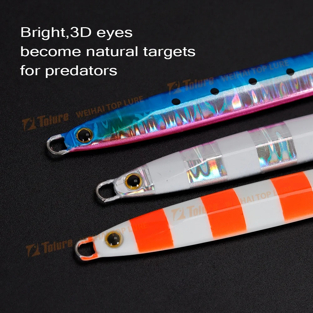 TOLU nuevo pequeño árbol de coco 40g/60g/80g hundimiento rápido Jigging señuelo de pesca láser recubrimiento de papel plantilla luminosa señuelo pesca en el mar - imagen 5