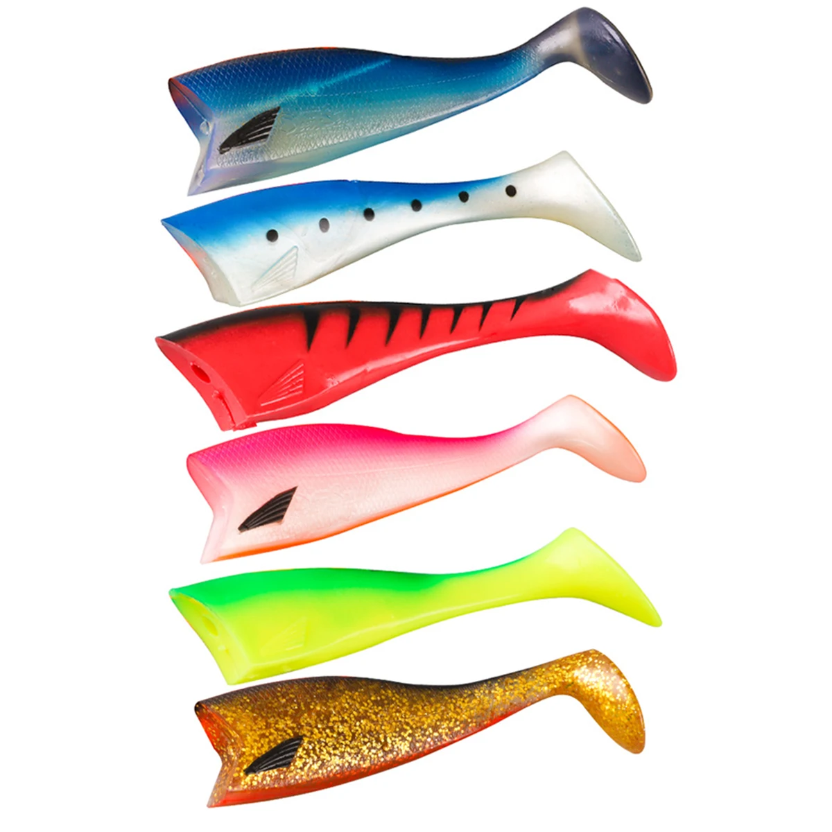 Señuelo de pesca suave Jighead cola negra Minnow cebo de silicona Artificial 17,5 cm 72,7g agua salada lubina Swimbait Shad pesca - imagen 2