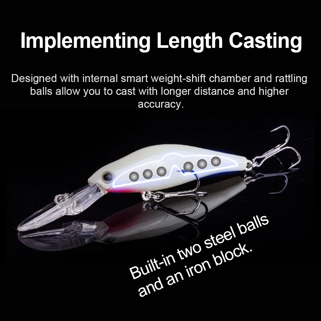 FishTrip-señuelo de pesca para pececillos, cebo duro de 9cm/7,3g, anzuelo triple 8 # de alta resistencia - imagen 3