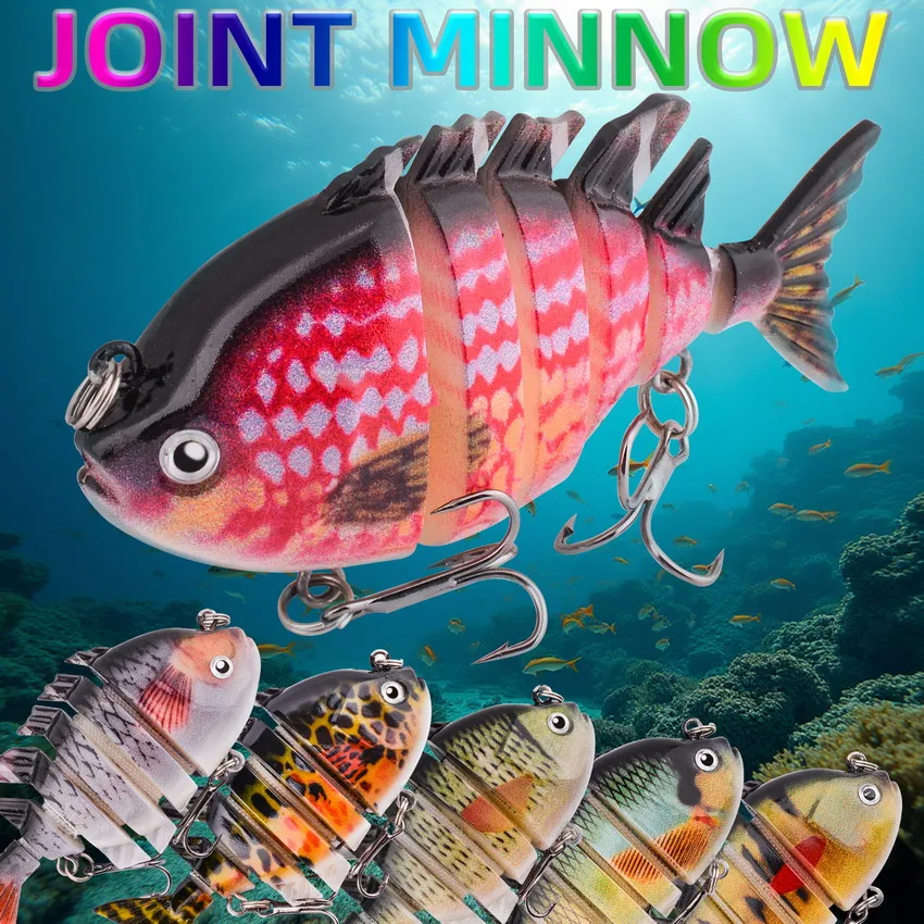 Señuelos de pesca multiarticulados, 1 Uds., 8cm, 16g, Wobbler, cuerpo duro, Bluegill, Swimbaits, hundimiento, cebo de pez solar realista, aparejos de trucha - imagen 5