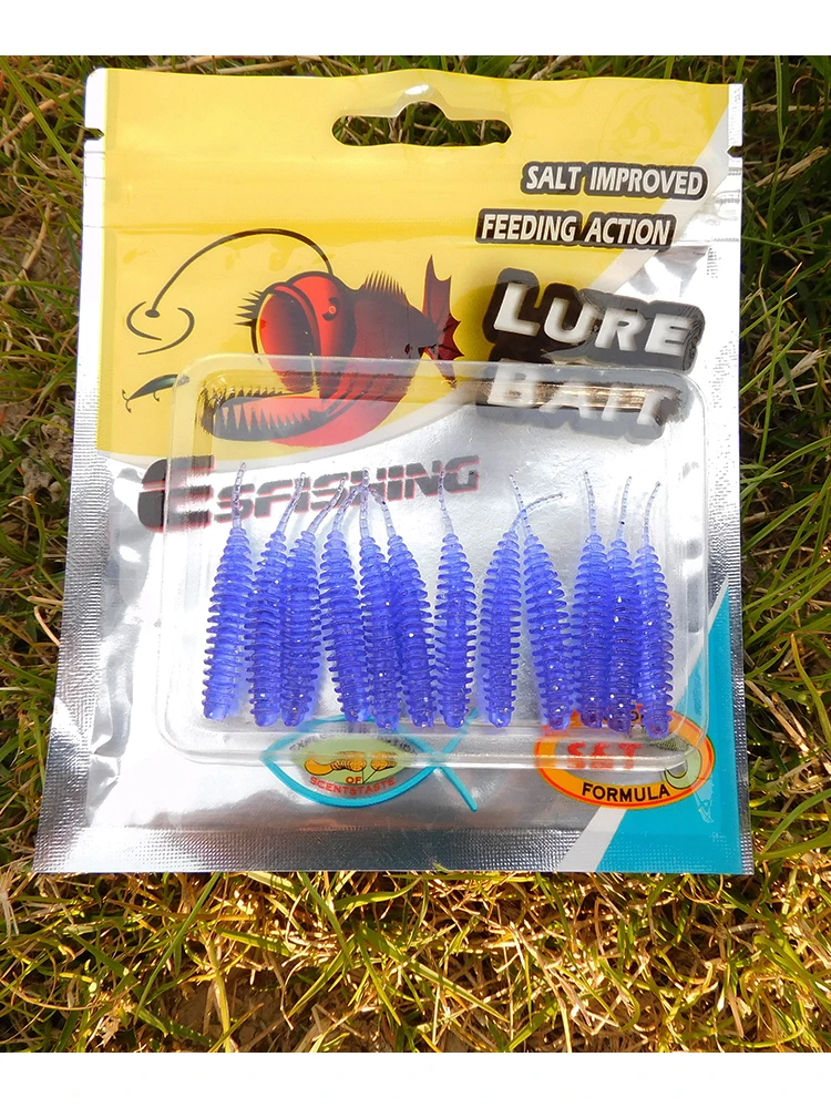 KESFISHING-cebo suave Tanta, 38m, 90mm, Lucio, trucha, pesca en hielo, olor a camarón con sales, señuelo de pesca de silicona suave - imagen 3