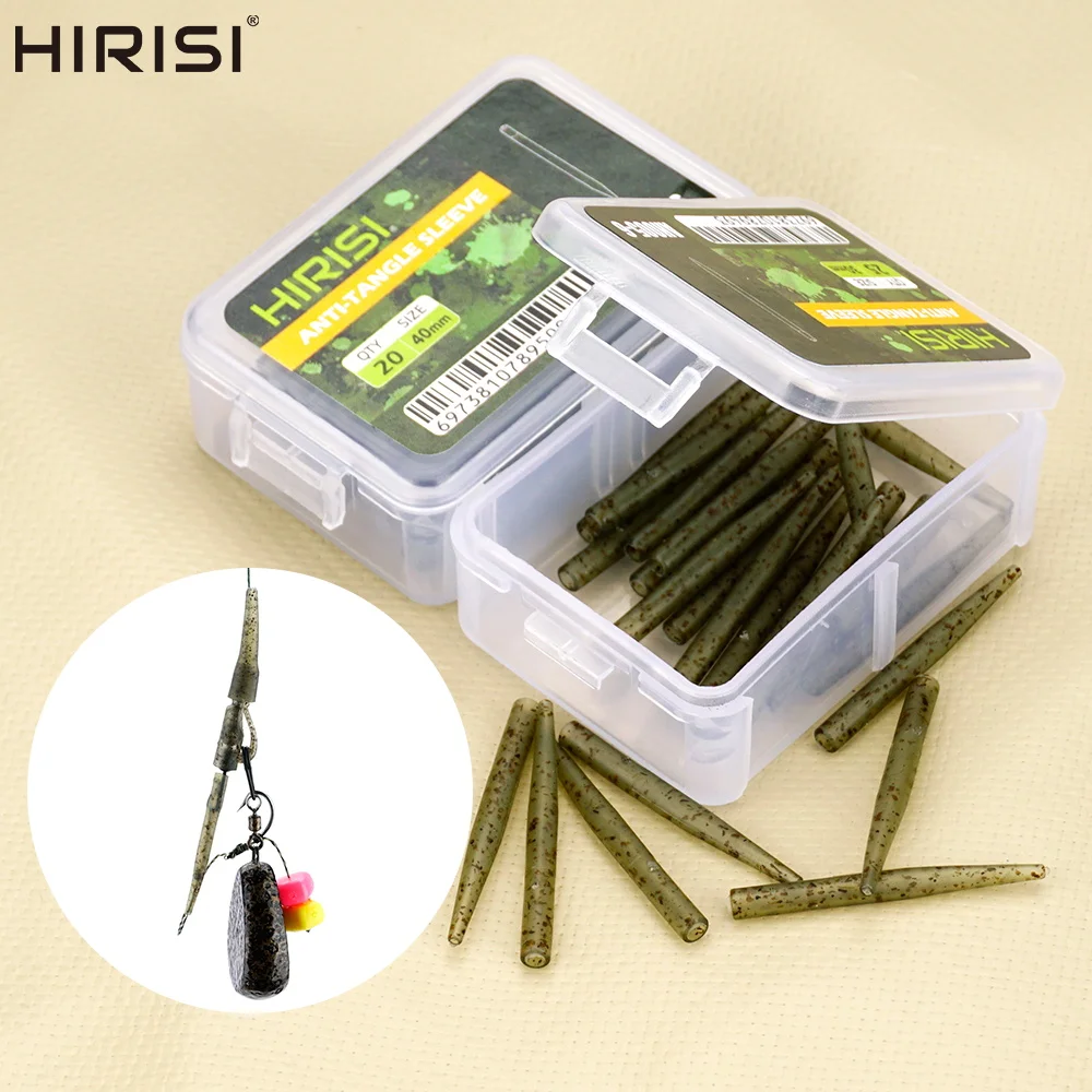 Hirisi-manguitos antienredos para pesca de carpa, conectar con gancho para aparejos terminales de pesca de carpa, accesorios de pesca AH005