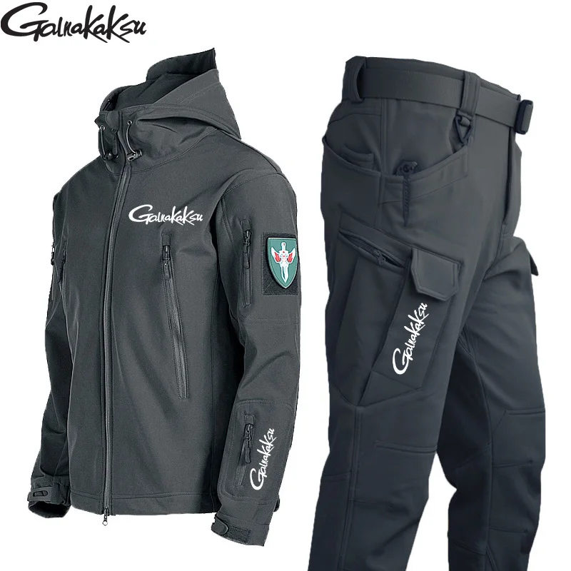 Chaqueta de pesca hombre térmica concha suave forro polar