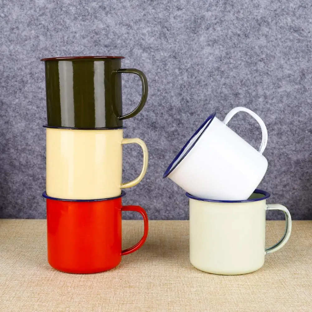 Tazas esmaltadas retro para camping – Resistentes y ligeras - imagen 2