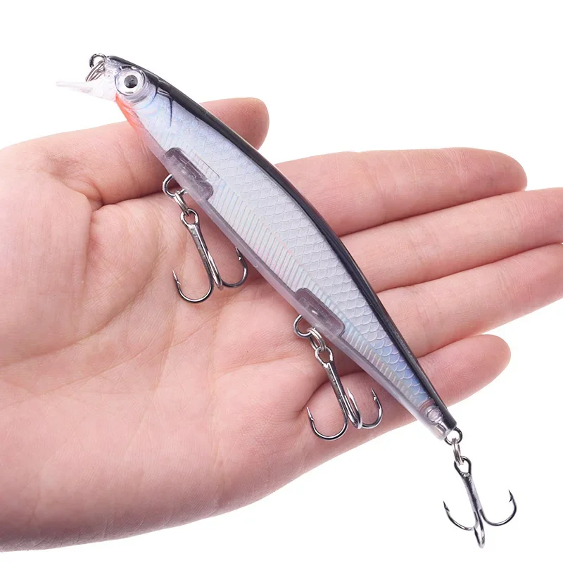 Señuelo de pesca Minnow, 11cm, 13,5g, Wobbler de plástico, cebo duro Artificial con anzuelo, aparejos de pesca para lubina, carpa, Lucio, Crankbait, 1 ud. - imagen 2