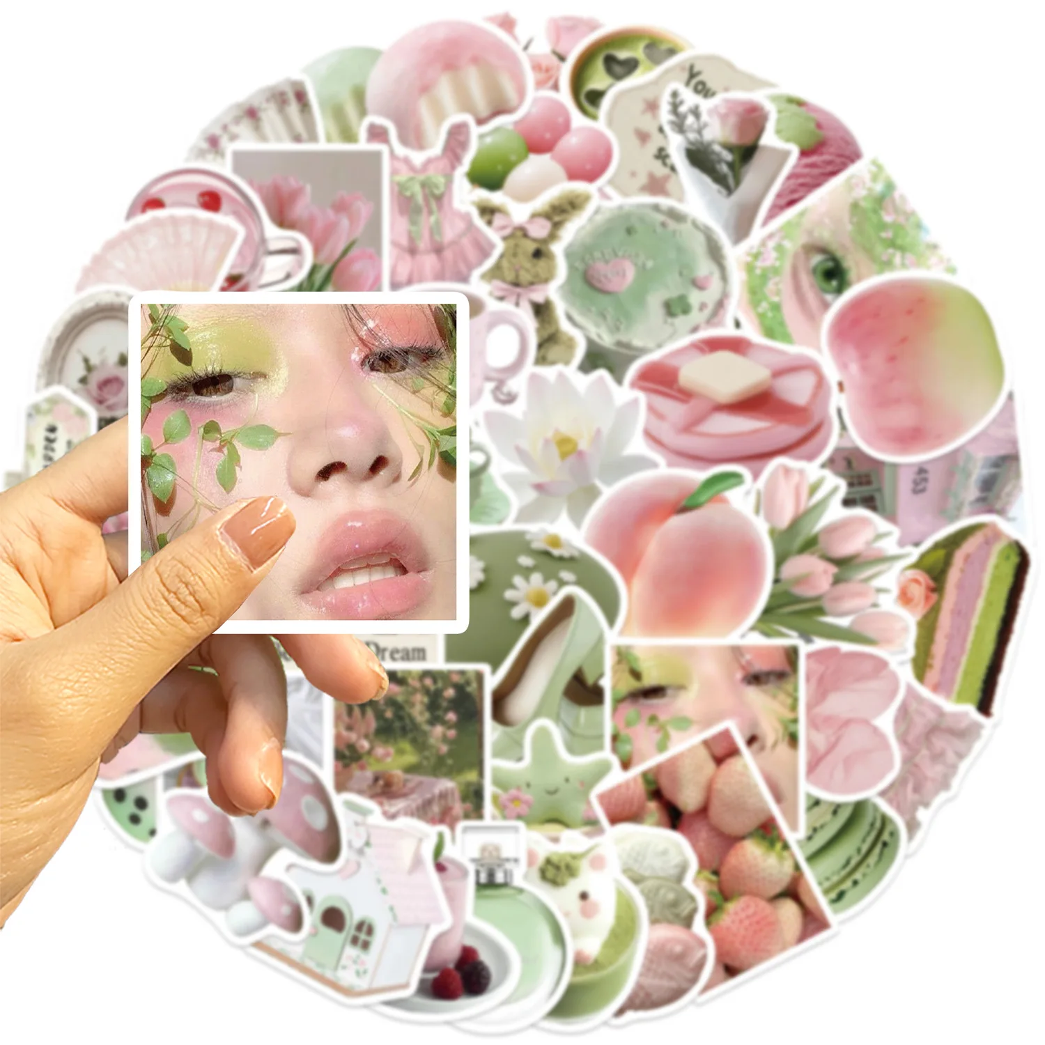 50 Uds. De pegatinas estéticas de arte de ensueño Pastel, bricolaje, teléfono, guitarra, portátil, maleta, taza, pegatinas impermeables - imagen 4